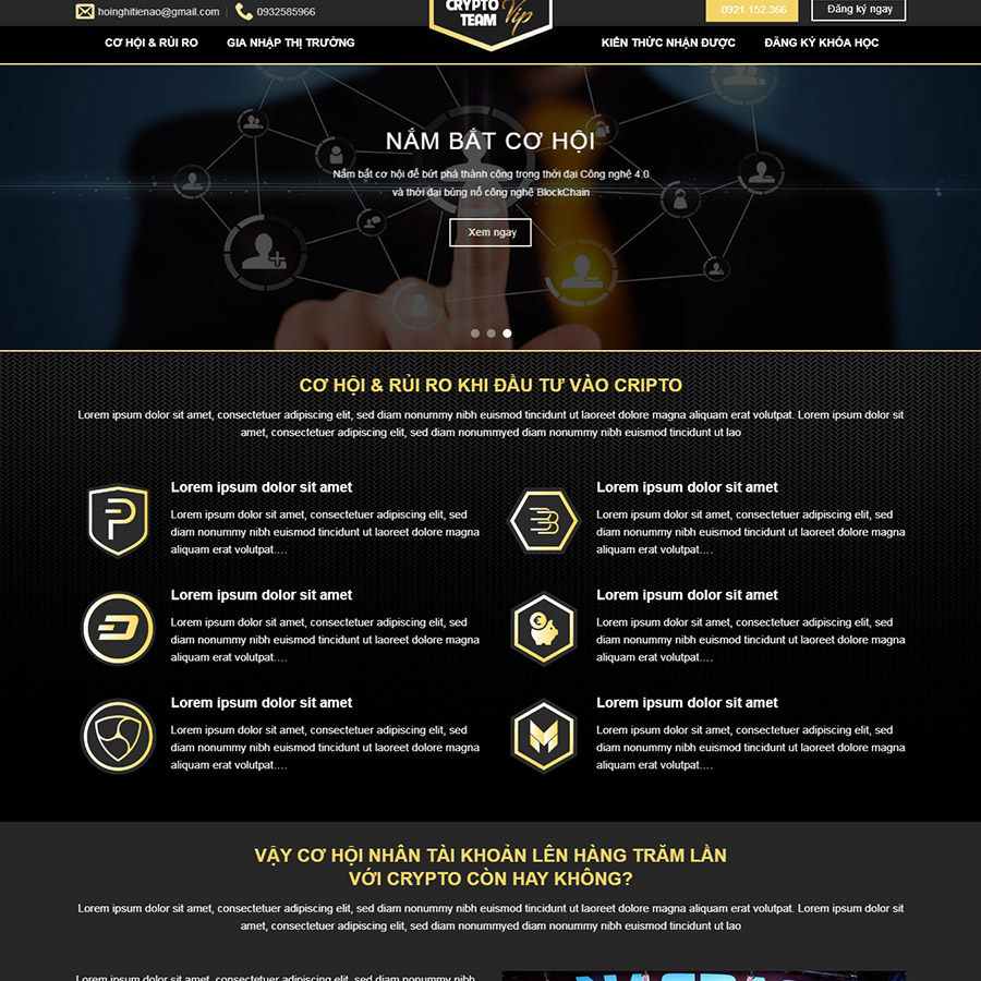 Mẫu Landing Page tiền ảo