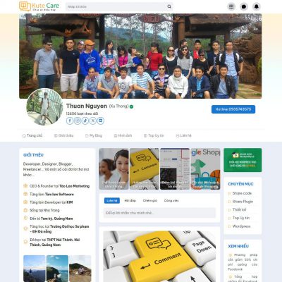 Theme wordpress giới thiệu cá nhân giống Facebook