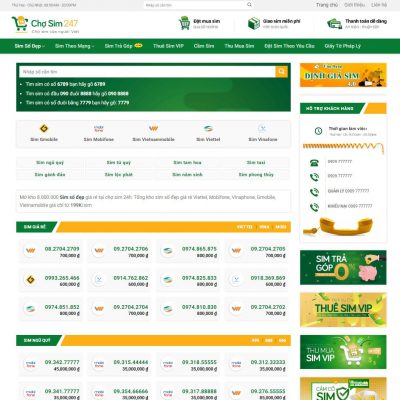 Theme wordpress bán sim , số điện thoại 01